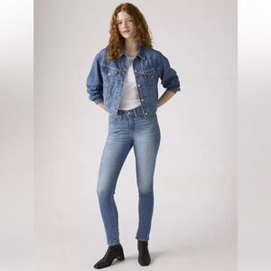 Levi’s Shaping Skinny Cotton Mid Rise Blue Denim Jeans Size 28